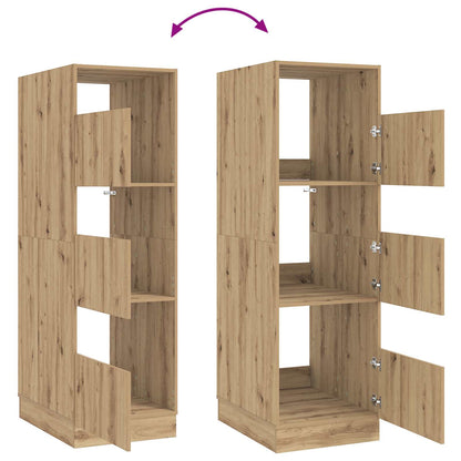 Wasmeubel met opslag met de deur Artisan Eiken Bewerkt hout