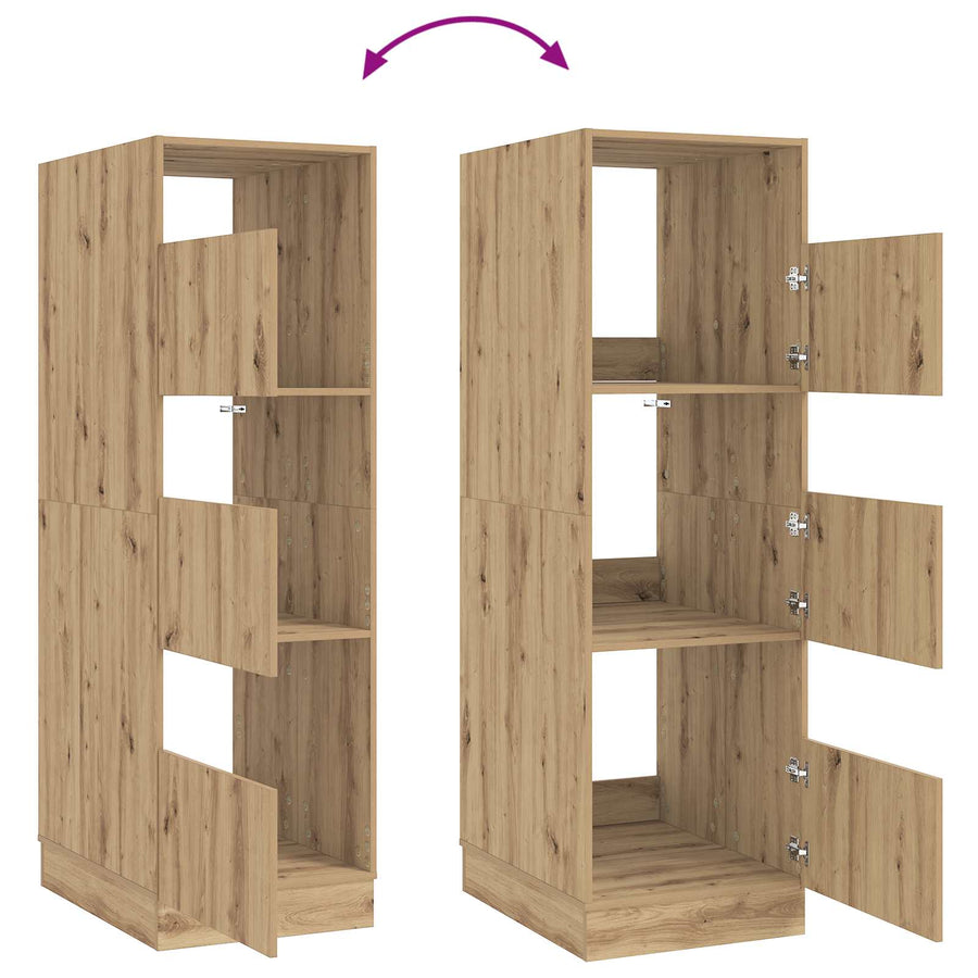 Wasmeubel met opslag met de deur Artisan Eiken Bewerkt hout