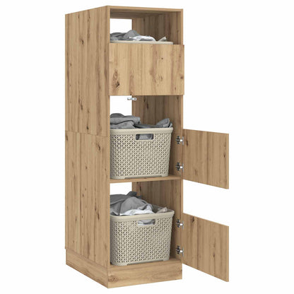 Wasmeubel met opslag met de deur Artisan Eiken Bewerkt hout
