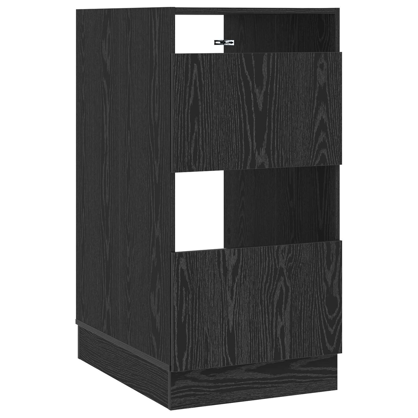Wasmeubel met opslag Zwart Eiken 50 x 68 x 102 cm Bewerkt hout