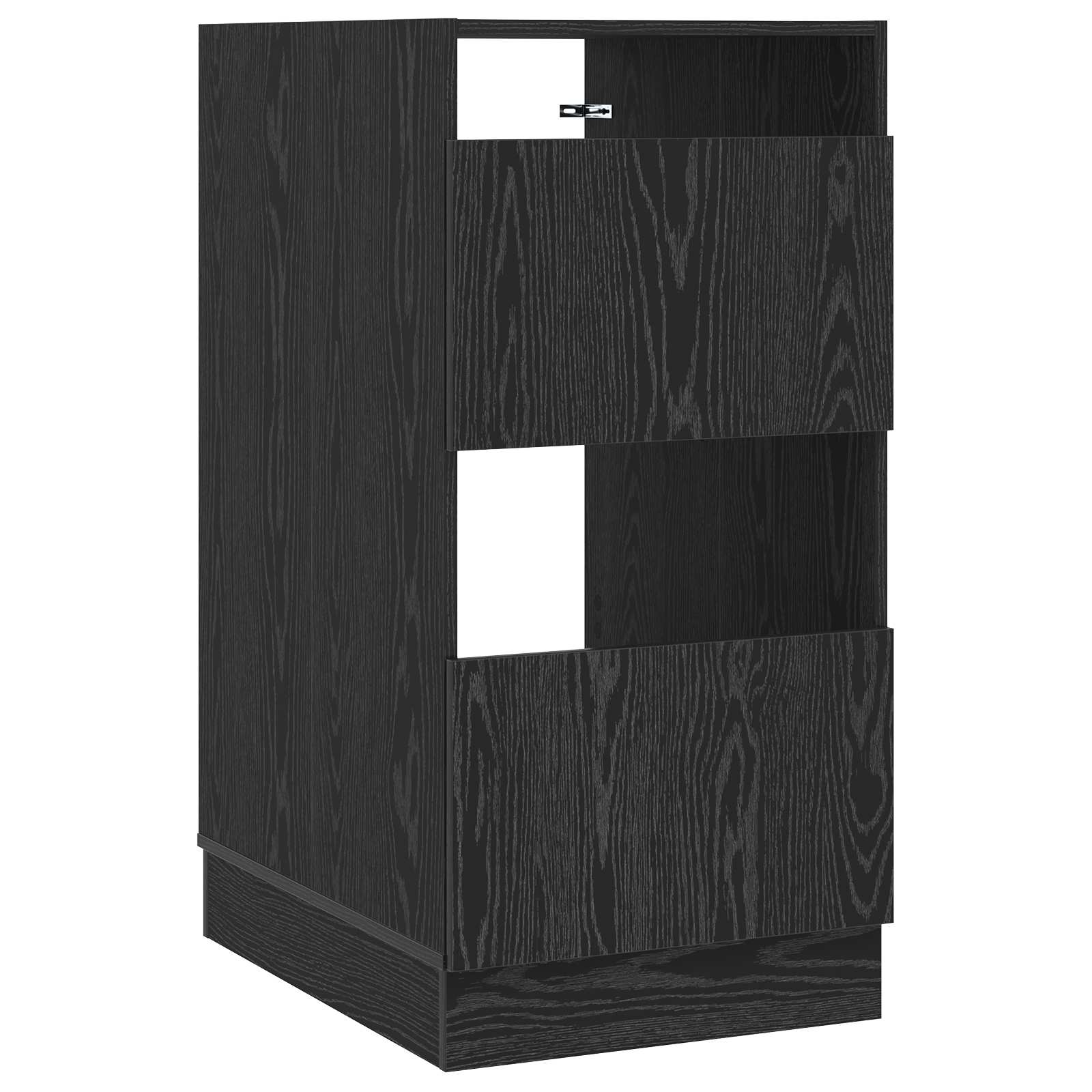 Wasmeubel met opslag Zwart Eiken 50 x 68 x 102 cm Bewerkt hout