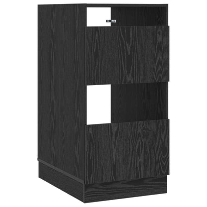 Wasmeubel met opslag Zwart Eiken 50 x 68 x 102 cm Bewerkt hout