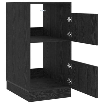 Wasmeubel met opslag Zwart Eiken 50 x 68 x 102 cm Bewerkt hout