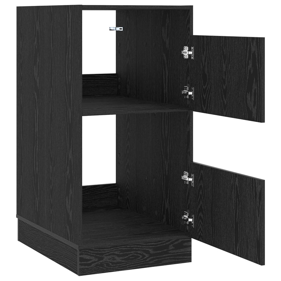 Wasmeubel met opslag Zwart Eiken 50 x 68 x 102 cm Bewerkt hout