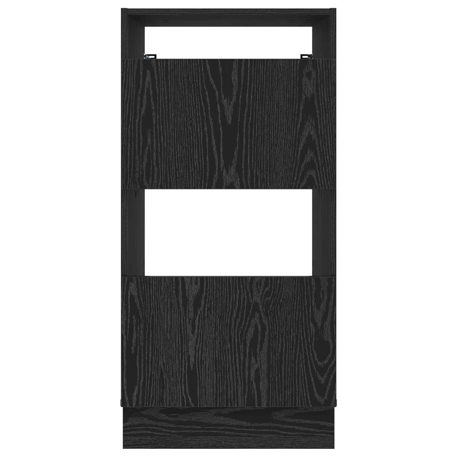 Wasmeubel met opslag Zwart Eiken 50 x 68 x 102 cm Bewerkt hout