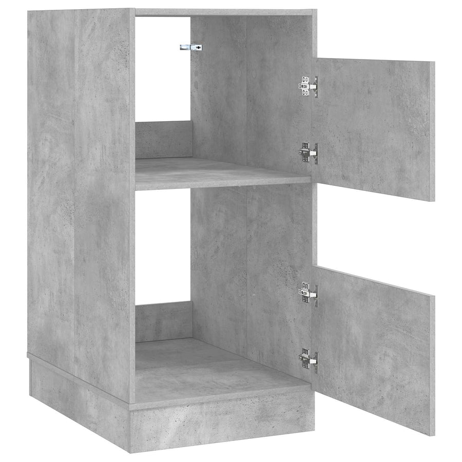 Wasmeubel met opslag met de deur Betonkleurig Bewerkt hout