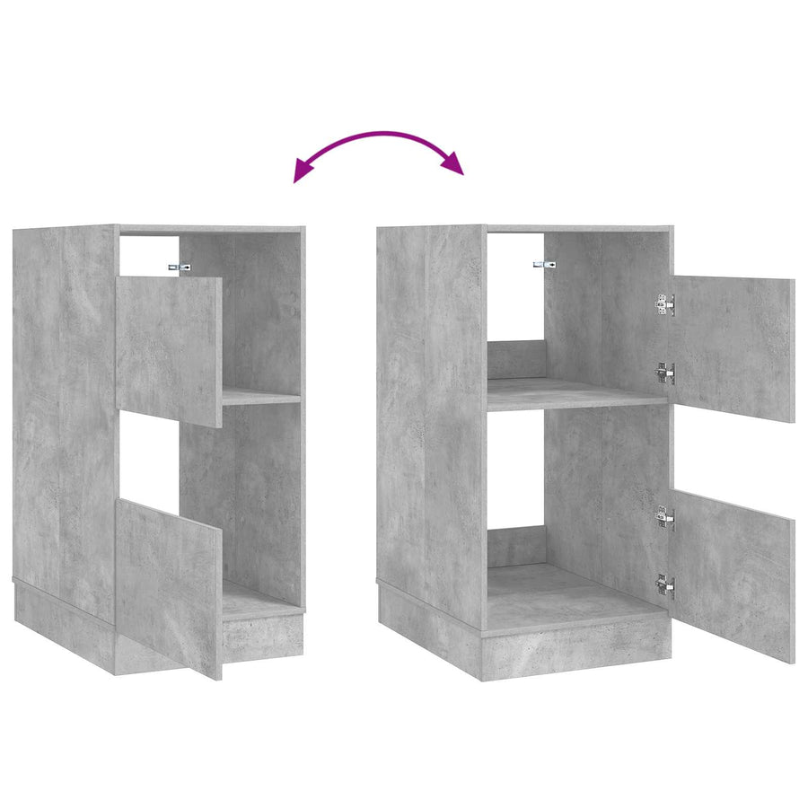 Wasmeubel met opslag met de deur Betonkleurig Bewerkt hout
