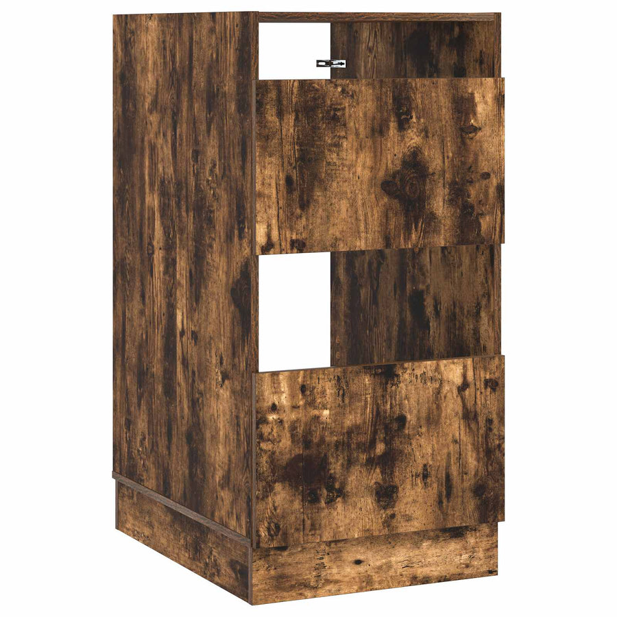 Wasmeubel met opslag met de deur Gerookt eiken Bewerkt hout