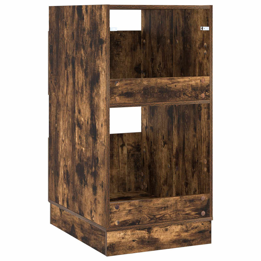 Wasmeubel met opslag met de deur Gerookt eiken Bewerkt hout