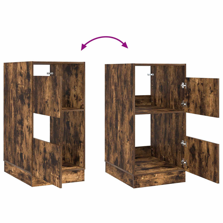 Wasmeubel met opslag met de deur Gerookt eiken Bewerkt hout