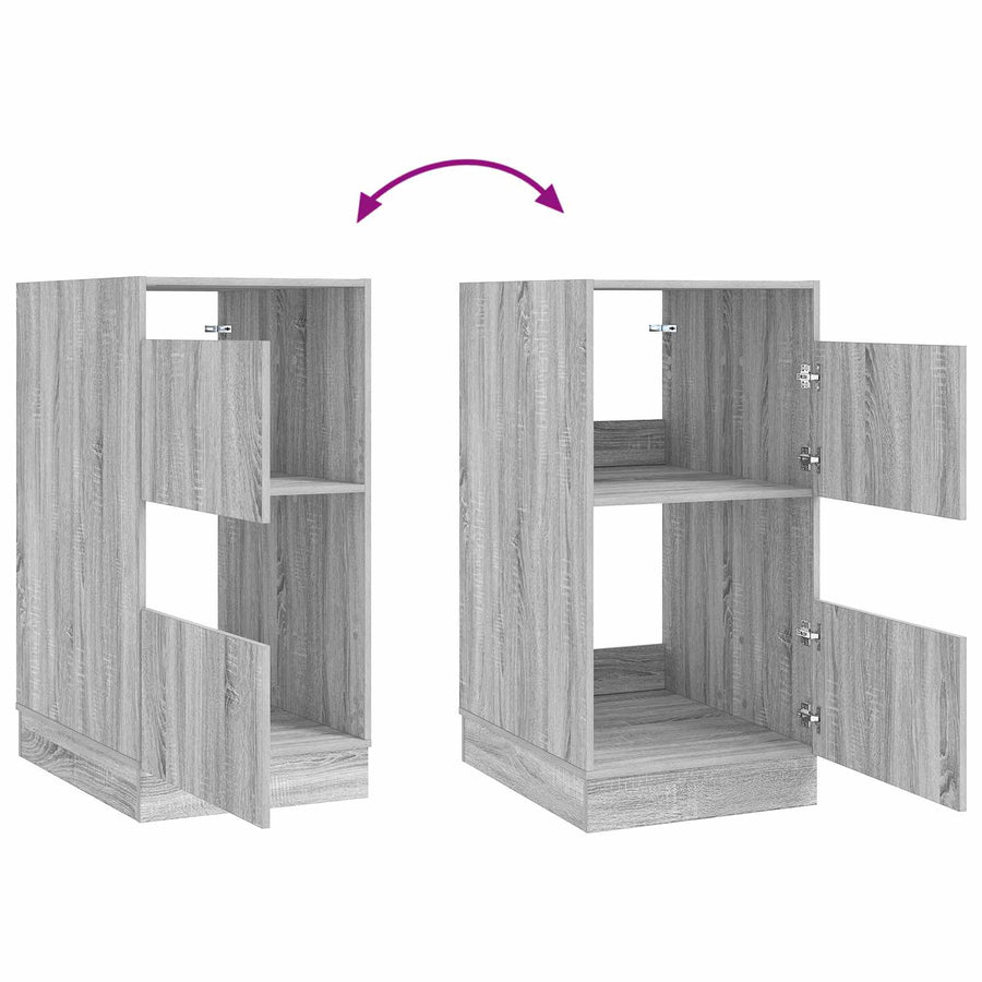 Wasmeubel met opslag met de deur Grijs Sonoma Bewerkt hout