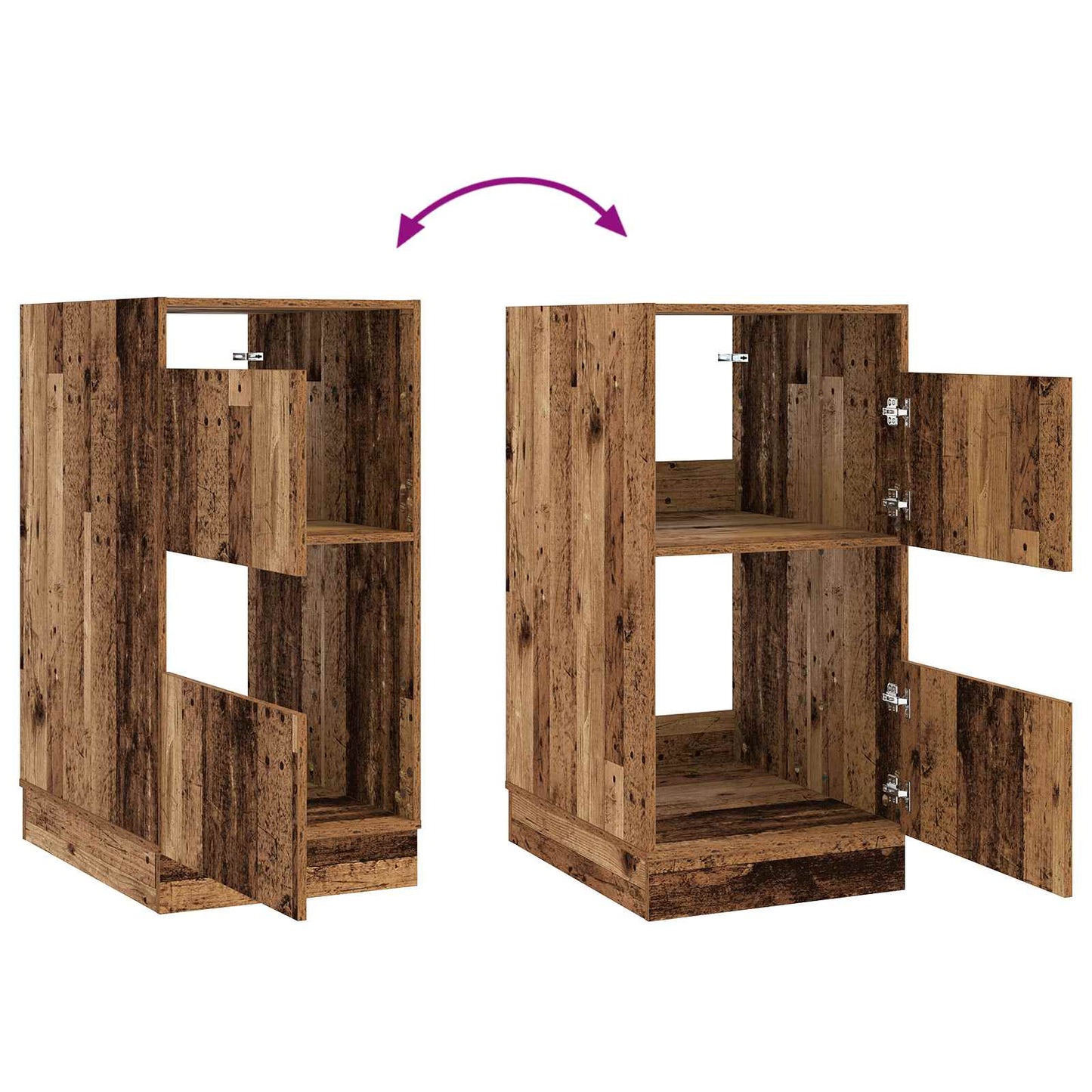 Wasmeubel met opslag Oudhout 50 x 68 x 102 cm Bewerkt hout
