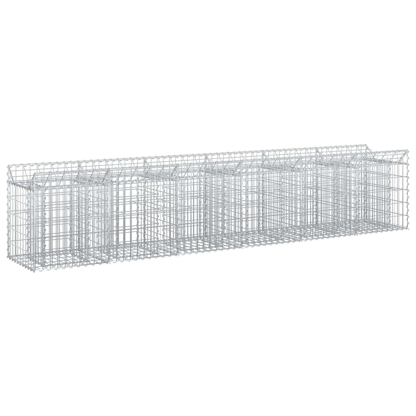 Gabion Verhoogd Bed 2 pcs Zilver 300 x 50 x 60 cm