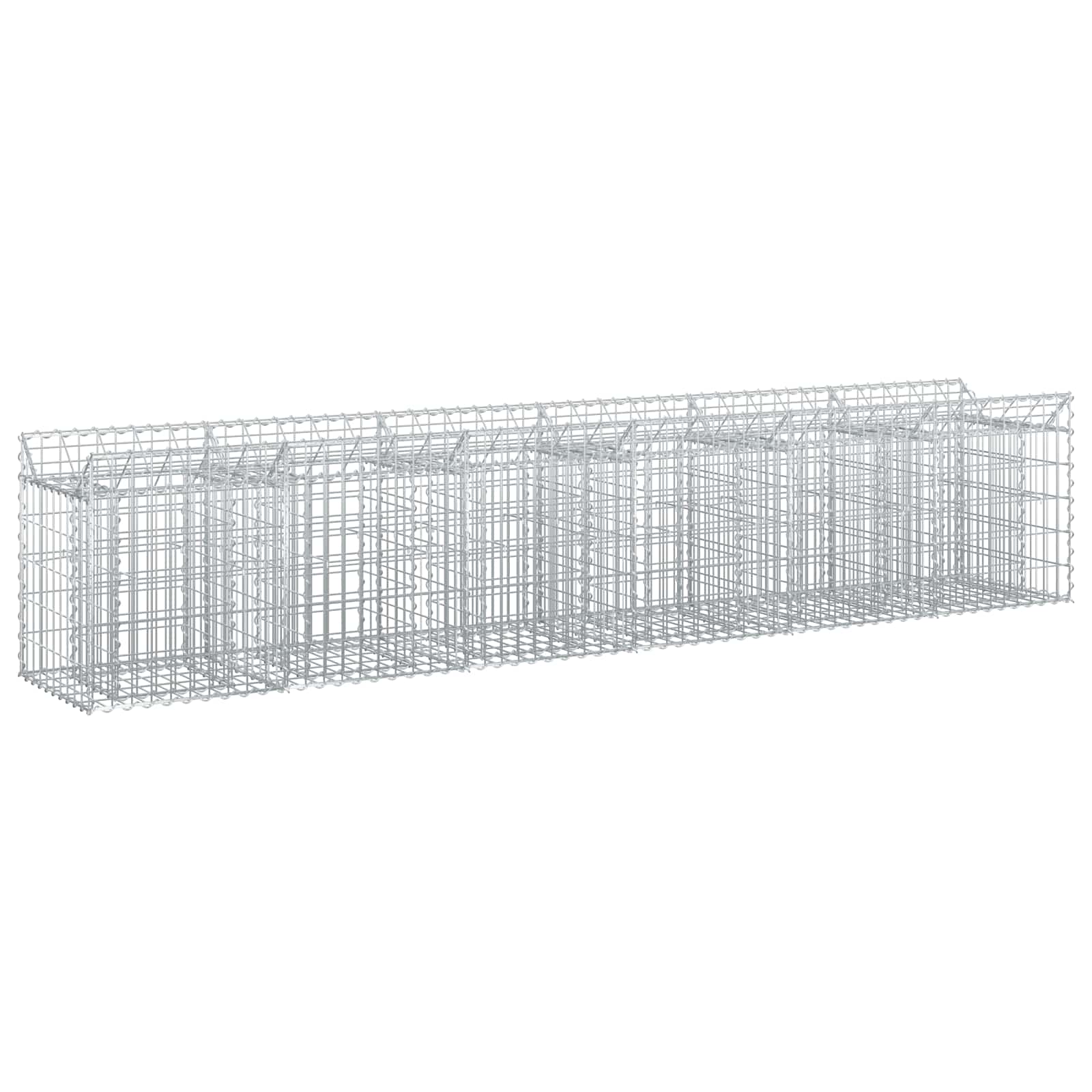 Gabion Verhoogd Bed 2 pcs Zilver 300 x 50 x 60 cm