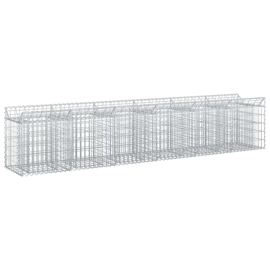 Gabion Verhoogd Bed 2 pcs Zilver 300 x 50 x 60 cm