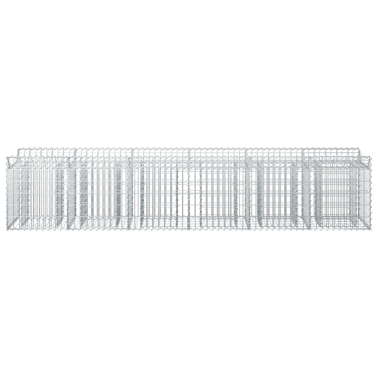 Gabion Verhoogd Bed 2 pcs Zilver 300 x 50 x 60 cm