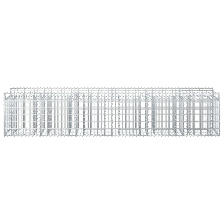 Gabion Verhoogd Bed 2 pcs Zilver 300 x 50 x 60 cm