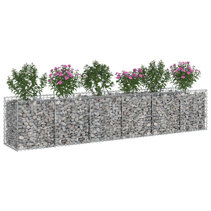 Gabion Verhoogd Bed 2 pcs Zilver 300 x 50 x 60 cm