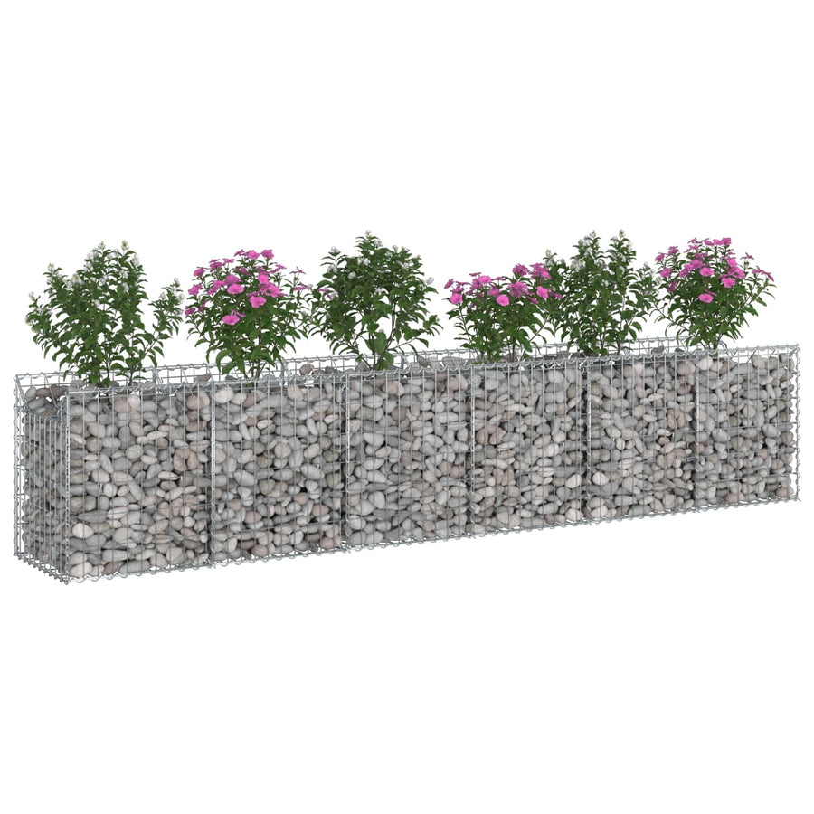 Gabion Verhoogd Bed 2 pcs Zilver 300 x 50 x 60 cm