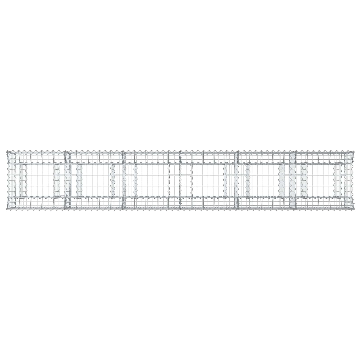 Gabion Verhoogd Bed 2 pcs Zilver 300 x 50 x 60 cm
