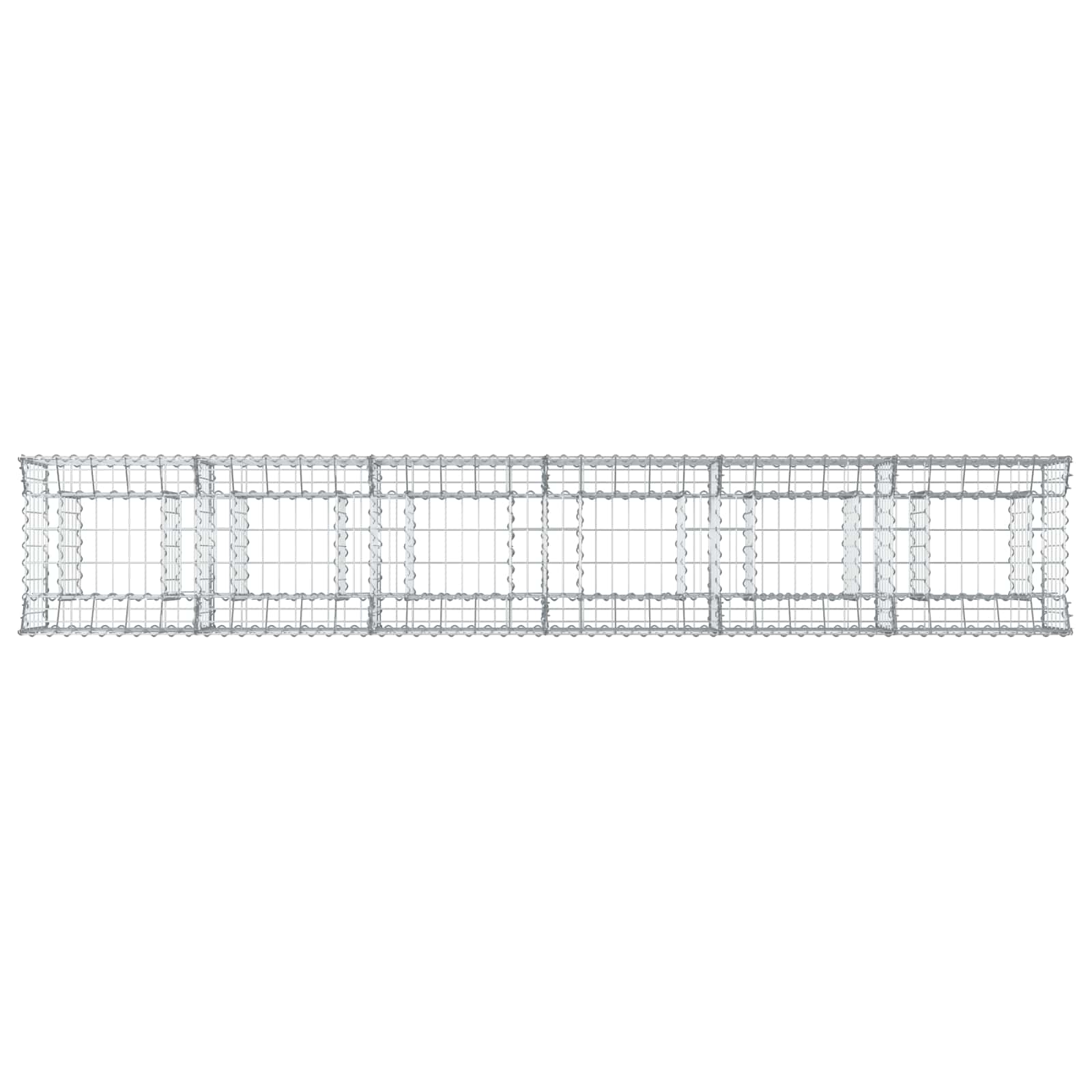 Gabion Verhoogd Bed 2 pcs Zilver 300 x 50 x 60 cm