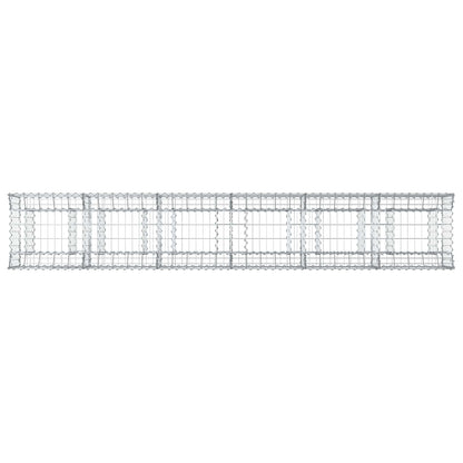 Gabion Verhoogd Bed 2 pcs Zilver 300 x 50 x 60 cm