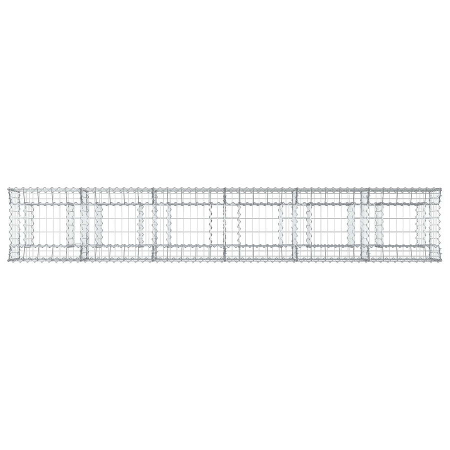 Gabion Verhoogd Bed 2 pcs Zilver 300 x 50 x 60 cm