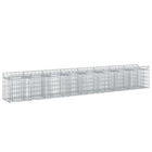 Gabion Raised Bed 2 pcs Silver 400 x 50 x 60 cm