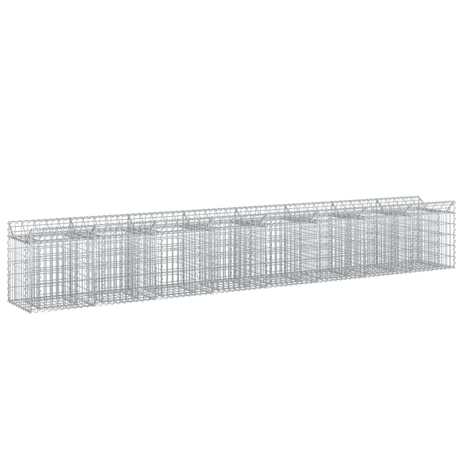 Gabion Verhoogd Bed 2 pcs Zilver 400 x 50 x 60 cm