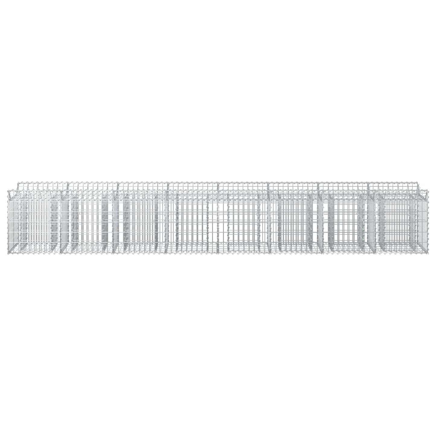 Gabion Verhoogd Bed 2 pcs Zilver 400 x 50 x 60 cm