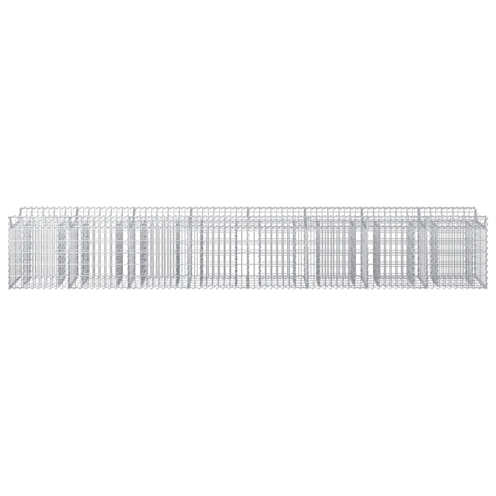Gabion Verhoogd Bed 2 pcs Zilver 400 x 50 x 60 cm