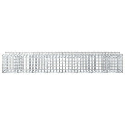 Gabion Verhoogd Bed 2 pcs Zilver 400 x 50 x 60 cm