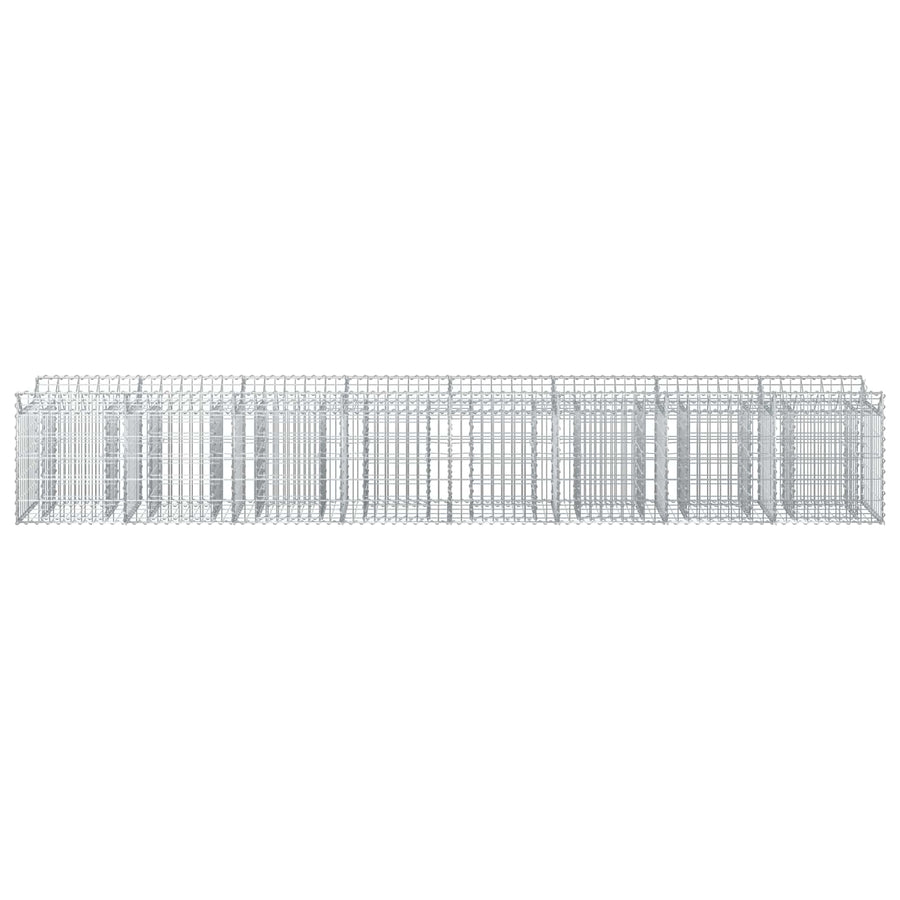 Gabion Verhoogd Bed 2 pcs Zilver 400 x 50 x 60 cm