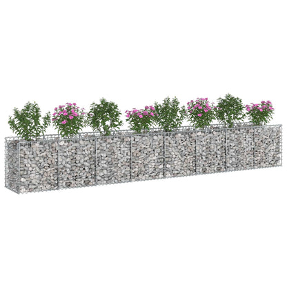 Gabion Verhoogd Bed 2 pcs Zilver 400 x 50 x 60 cm