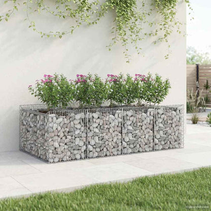 Gabion Verhoogd Bed 2 pcs Zilverkleurig