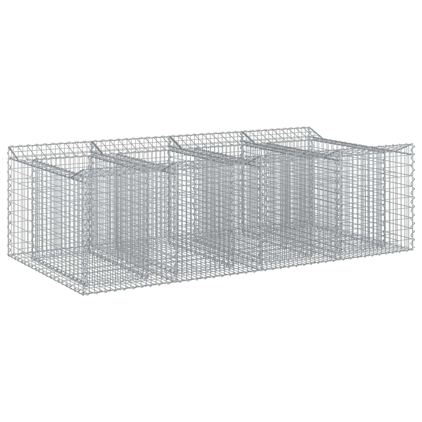 Gabion Verhoogd Bed 2 pcs Zilverkleurig