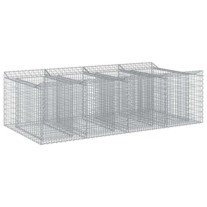 Gabion Verhoogd Bed 2 pcs Zilverkleurig