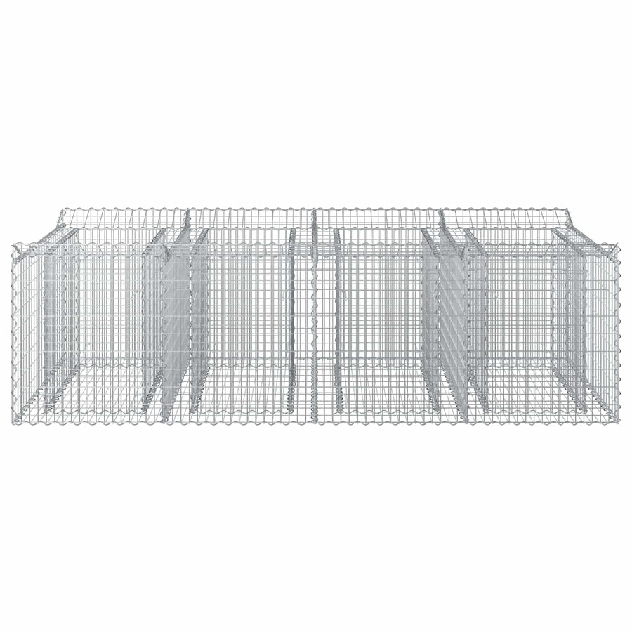 Gabion Verhoogd Bed 2 pcs Zilverkleurig