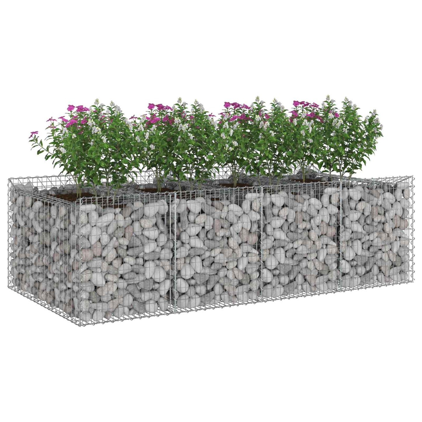 Gabion Verhoogd Bed 2 pcs Zilverkleurig