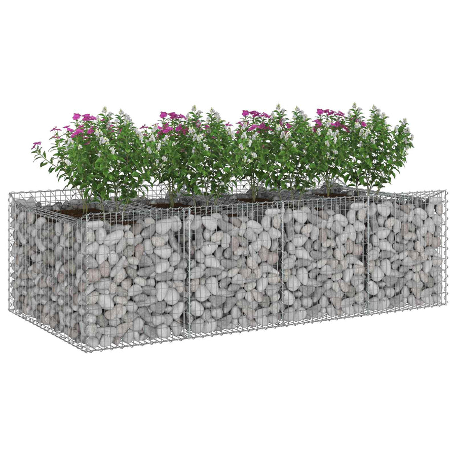Gabion Verhoogd Bed 2 pcs Zilverkleurig