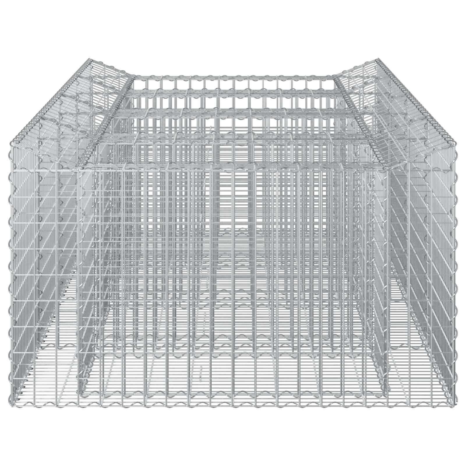Gabion Verhoogd Bed 2 pcs Zilverkleurig