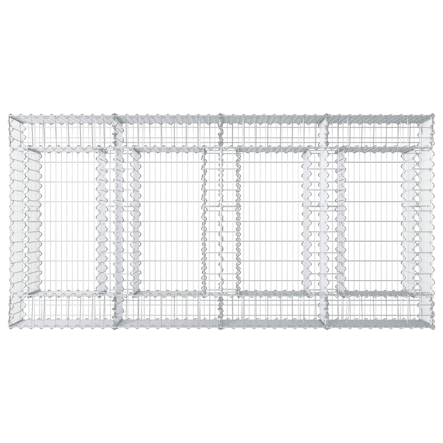 Gabion Verhoogd Bed 2 pcs Zilverkleurig