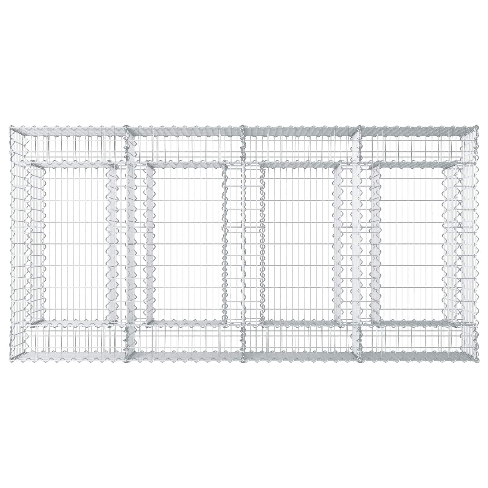 Gabion Verhoogd Bed 2 pcs Zilverkleurig