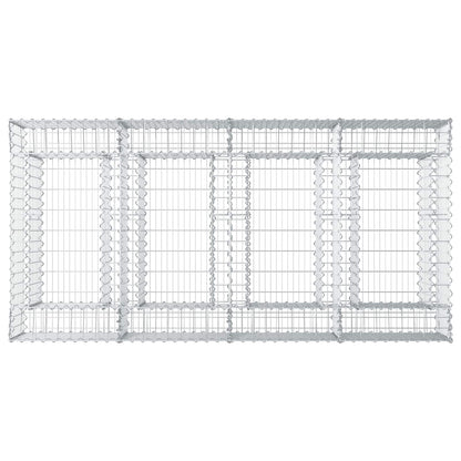 Gabion Verhoogd Bed 2 pcs Zilverkleurig