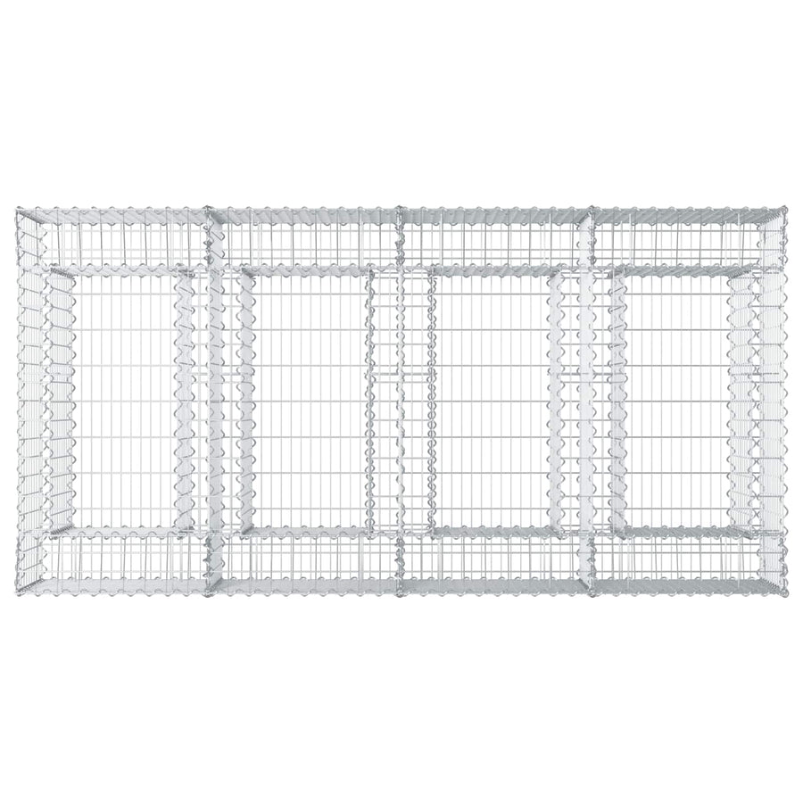 Gabion Verhoogd Bed 2 pcs Zilverkleurig