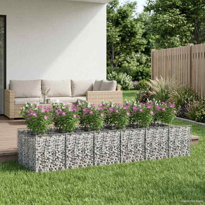 Gabion Verhoogd Bed 2 pcs Zilverkleurig