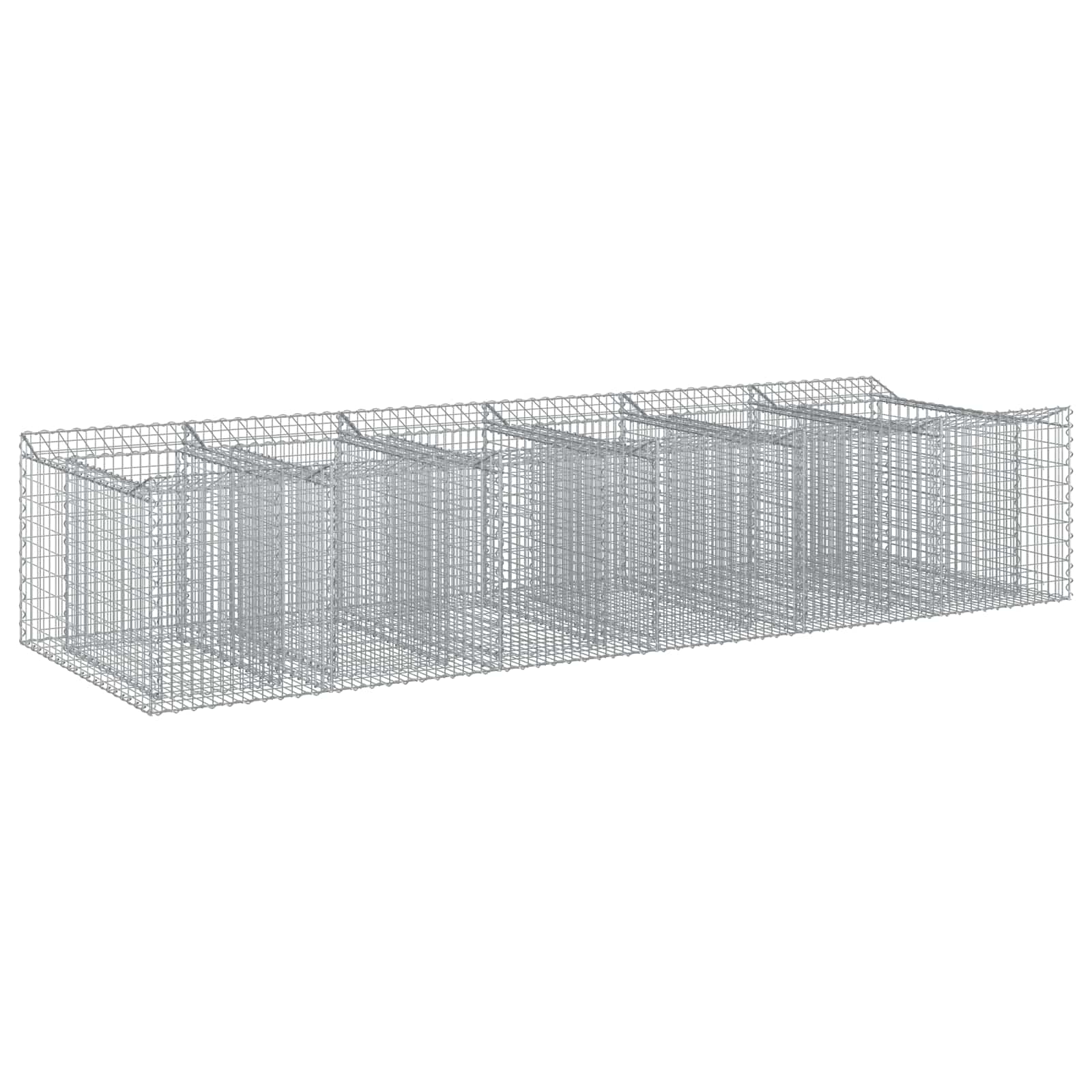 Gabion Verhoogd Bed 2 pcs Zilverkleurig