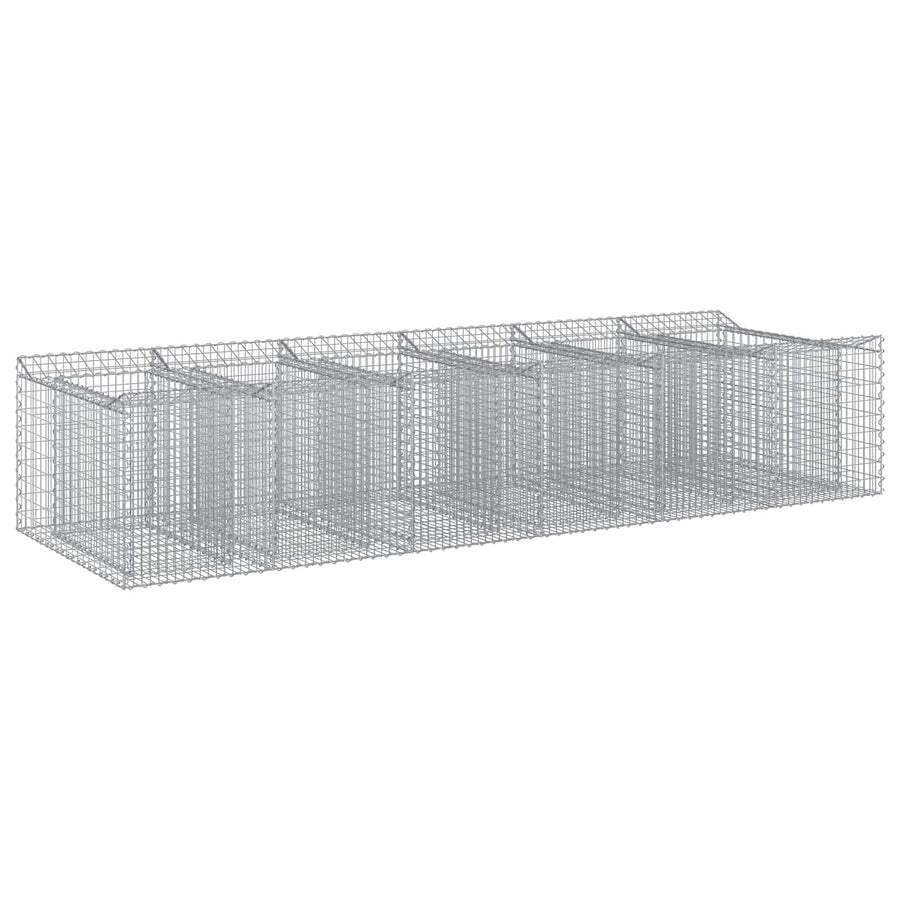 Gabion Verhoogd Bed 2 pcs Zilverkleurig