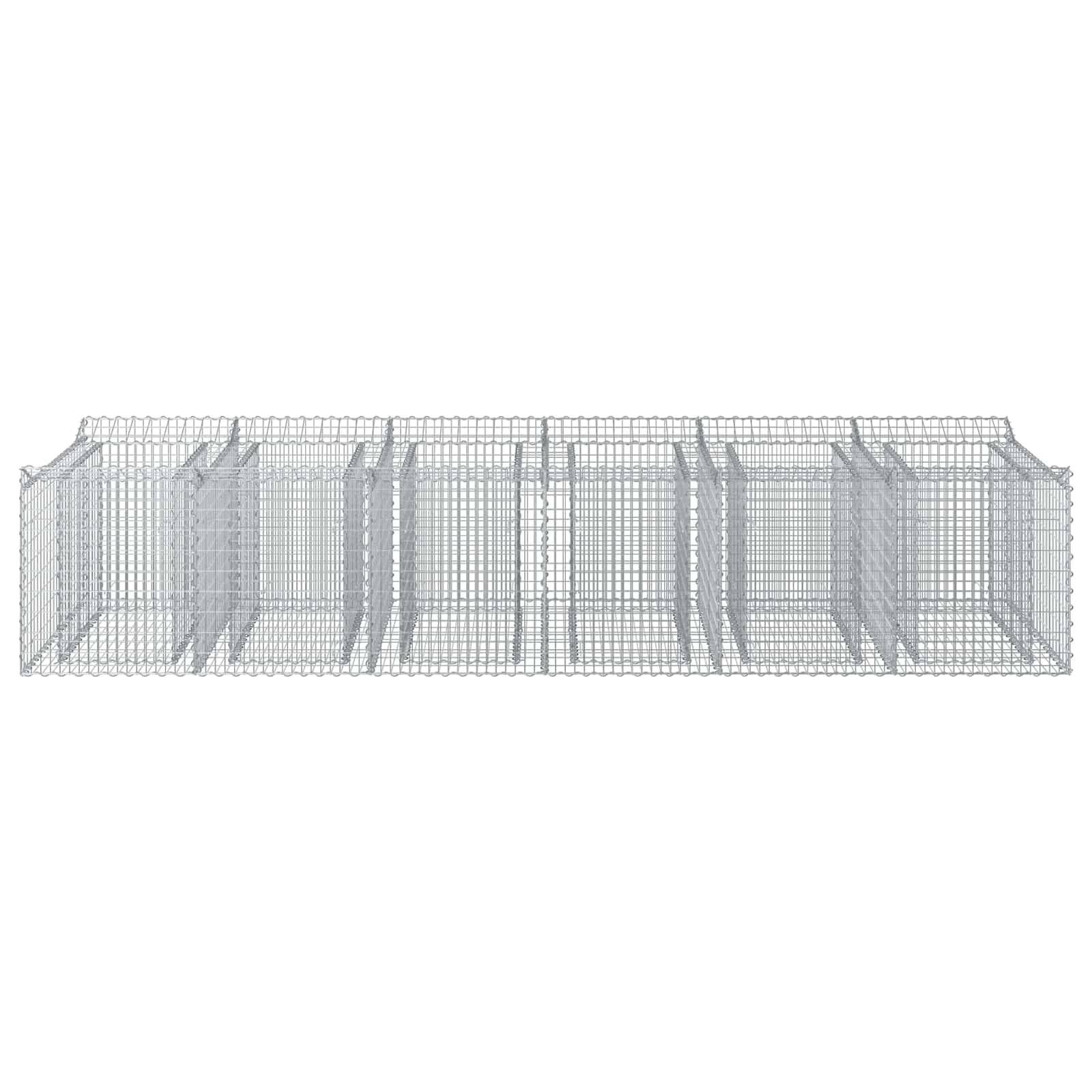 Gabion Verhoogd Bed 2 pcs Zilverkleurig
