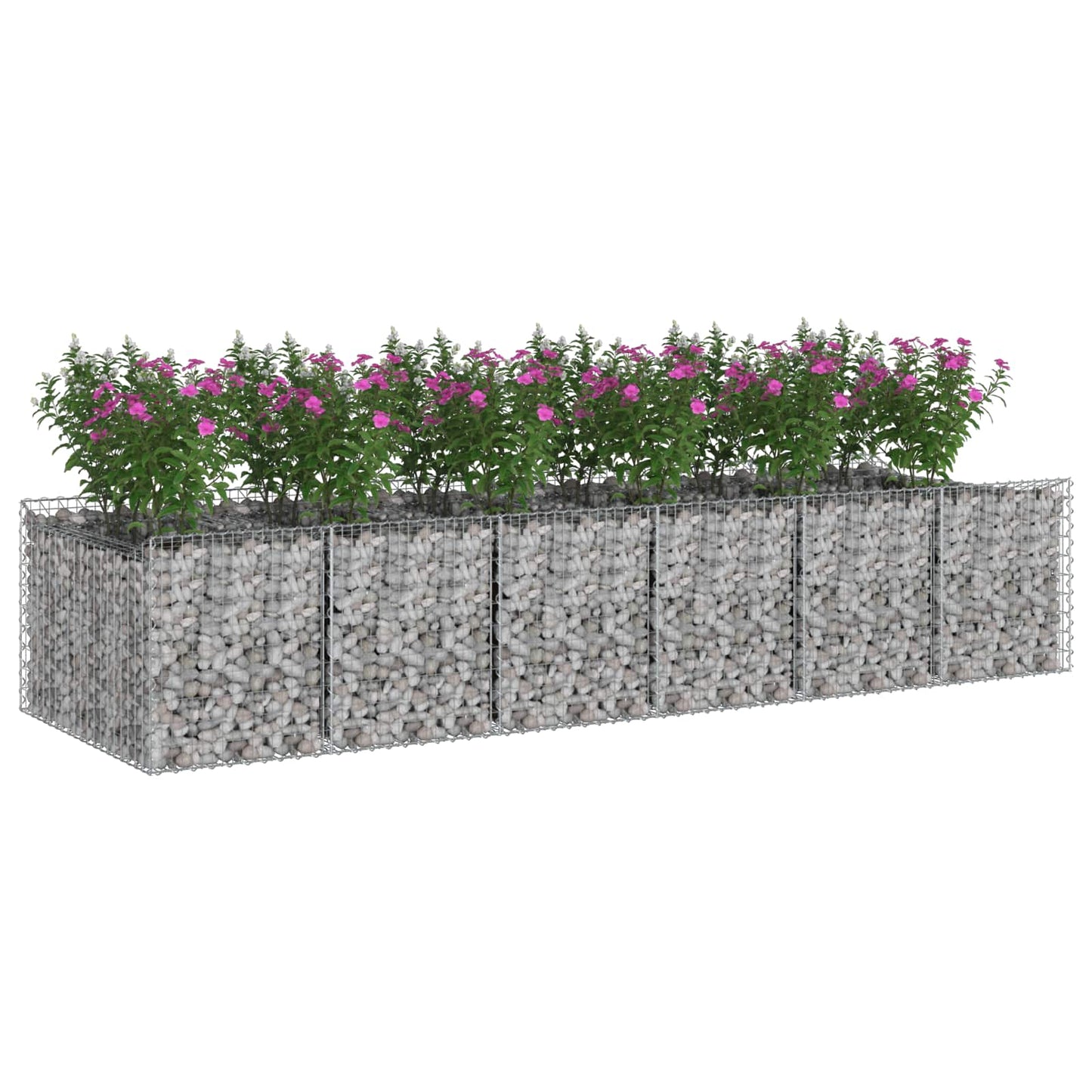Gabion Verhoogd Bed 2 pcs Zilverkleurig